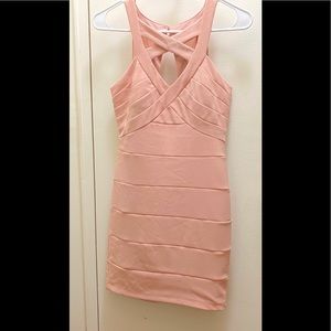Peach v shape dress